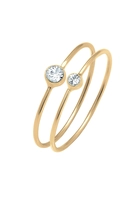 Elli Ring-Set »Set Basic Trend Swarovski Kristalle 925 Silber«, Solitär-Ring