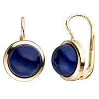 sigo Boutons rund 333 Gold Gelbgold 2 Lapislazuli blau Ohrringe Ohrhänger