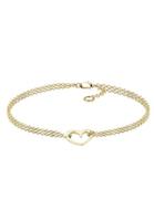 Elli Armband »Herz Zweireihig Valentin 375 Gelbgold«