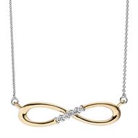 SIGO Collier Halskette Unendlich 585 Gold bicolor 5 Diamanten Brillanten Kette