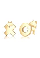 Elli Paar Ohrstecker »XOXO Wording Trend Cool Blogger 925 Silber Figa«, Buchstabe