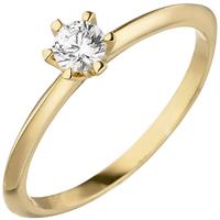 SIGO Damen Ring 585 Gold Gelbgold 1 Diamant Brillant 0,15 ct. Diamantring Solitär