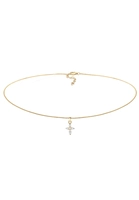 Elli Collierkettchen »Choker Kreuz Religion Zirkonia 925 Sterling Silber«