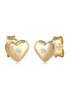 Elli Paar Ohrstecker »Kinder Herz Diamant (0.04 ct) 585 Gelbgold«