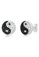 Elli Paar Ohrstecker »Yin und Yang Symbol Swarovski Kristalle Silber«