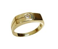 Christian Gouden cachet ring met zirkonia geel goud