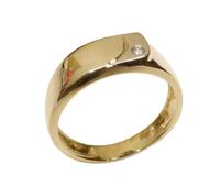 Christian Diamanten cachet ring geel goud