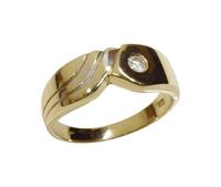 Christian Gouden zirkonia cachet ring geel goud