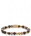 Rebel and Rose Armbanden Winter Glow II - 6mm - yellow gold plated Bruin