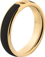 Unknown Melano Twisted Tracy resin ring - dames - goldplated + black resin - 5mm - maat 15.25