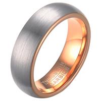 mendes Wolfraam ring geborsteld zilver met Rosegoud-21.5mm