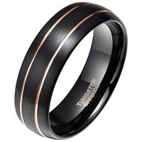 mendes Wolfraam heren ring Classic Groove Rose 8mm-21.5mm