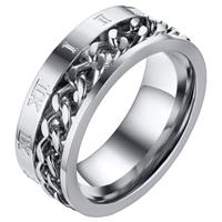 mendes heren ring Cuban Link Roman Numeral Silver-21mm