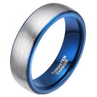 mendes Wolfraam ring geborsteld zilver met Blauw 6mm-19mm