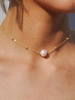 Zaful Faux Pearl Collarbone Necklace