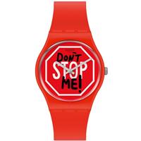 Swatch June Essentials Don't Stop Me Unisexuhr in Rot GR183