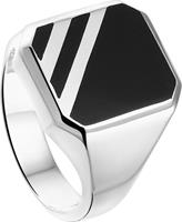The Jewelry Collection Zegelring Onyx - Zilver - Maat 19.00