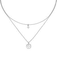 sigo Collier Halskette 925 Sterling Silber 5 Zirkonia 44 cm