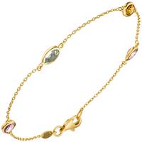 sigo Armband 585 Gold Gelbgold 2 Amethyste 1 Citrin 1 Blautopas Goldarmband