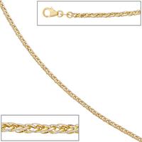 sigo Zopfkette 585 Gelbgold Weißgold bicolor 1,9 mm 45 cm Gold Kette Goldkette