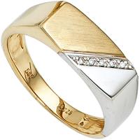 SIGO Herren Ring 585 Gold Gelbgold Weißgold bicolor 5 Diamanten Herrenring