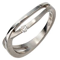 SIGO Damen Ring 950 Platin matt 1 Diamant Brillant 0,05ct. Platinring