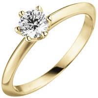 SIGO Damen Ring 585 Gold Gelbgold 1 Diamant Brillant 0,70 ct. Diamantring Solitär