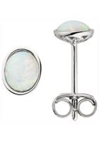 Jobo Paar Ohrstecker, 925 Silber mit Opal-Imitation oval