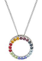 Firetti Kette mit Anhänger »Kreis & Regenbogenfarben, glänzend«, mit Kristallsteinen