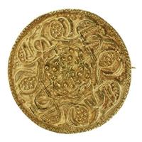 OSTSEE-SCHMUCK Brosche »Hiddensee 26 mm rund Silber 925/000, vergoldet,«