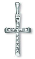 ONE ELEMENT Kreuzanhänger »Kreuz Anhänger aus 333 Weißgold Zirkonia«