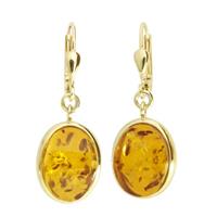 OSTSEE-SCHMUCK Paar Ohrhänger »Classic 14x10 mm oval Gold 333/000 Bernstein« (2-tlg)