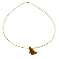 OSTSEE-SCHMUCK Kette mit Anhänger »Gleiter-Imke Gold 333/000 Bernstein« (2-tlg)