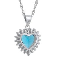 Schmuck-Elfe Herzkette »Ocean Heart Aquamarin« (inkl. Schmuckbox), 925 Sterling Silber