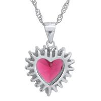 Schmuck-Elfe Herzkette »Ocean Heart Rubin« (inkl. Schmuckbox), 925 Sterling Silber