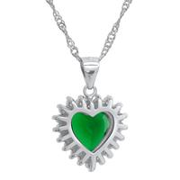 Schmuck-Elfe Herzkette »Ocean Heart Smaragd« (inkl. Schmuckbox), 925 Sterling Silber