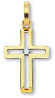 ONE ELEMENT Kreuzanhänger »Kreuz Anhänger aus 333 Gelbgold Zirkonia«