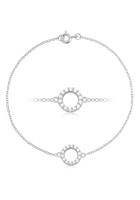 Firetti Silberarmband »Kreis/Circle, glänzend, massiv, rhodiniert«, mit Zirkonia, Made in Germany