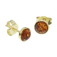 OSTSEE-SCHMUCK Paar Ohrstecker »Classic 5 mm Gold 585/000 Bernstein« (2-tlg)