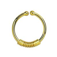 Adelia´s Nasenpiercing »Nasenpiercing Fake Ring Septum Klemmring gold«, Klemmring aus 925 Silber 18kt. vergoldet mit Spirale
