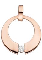 Jobo Runder Anhänger, rund 585 Roségold mit 1 Diamant