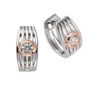 Vivance Klappcreolen »925/- Sterling Silber rosé Zirkonia«