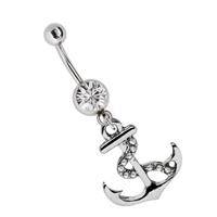 Adelia´s Bauchnabelpiercing »Bauchnabelpiercing Stecker Banane mit Anker«, Symbol für Glaube, Liebe und Hoffnung