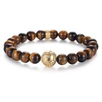 Kingka Armband »"PLANET EARTH" Titan Erdkugel Beads Armband mit Tigerauge Steinen«