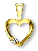ONE ELEMENT Herzanhänger »Herz Anhänger aus 333 Gelbgold Zirkonia«