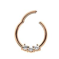 Adelia´s Nasenpiercing »Piercing Ring Smooth Segment Clicker mit Stein, Rosegold«, mit drei klaren gefassten Kristallen in 2 mm