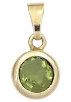 Jobo Runder Anhänger, rund 585 Gold mit Peridot