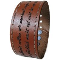 Lederarmband mit Gravur 3 cm breit - Kontrastnaht