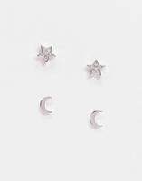 Damen Ted Baker Pave Star Crescent Moon Gift Set Swarovski-Kristall Moanny Pave Star/Crescent Moon Multi Ohrring Gift Set Basismetall TBJ2621-01-02