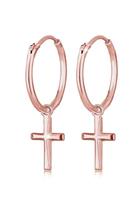 Elli Oorbellen Dames Creoles Kruis Hanger Geloof in 925 Sterling Zilver